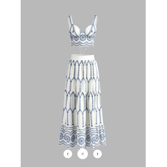 Commense Dresses & Skirts - NWT Commense Printed Sleeveless Tie Back Skirt Set Sz M